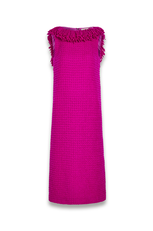 Monument Shaggy-knit Bouclé Midi Dress