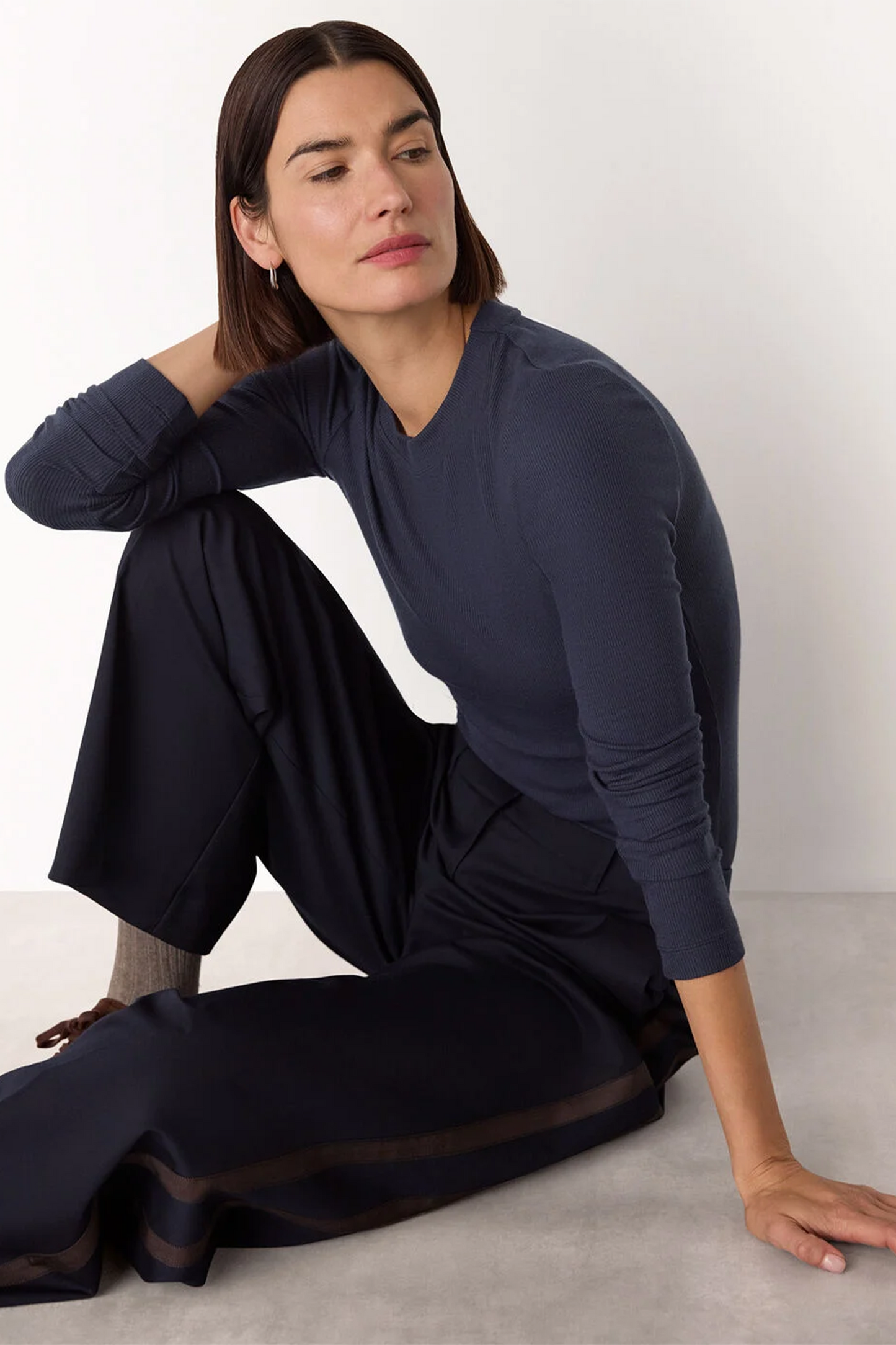 Navy Essential Ribbed Crew