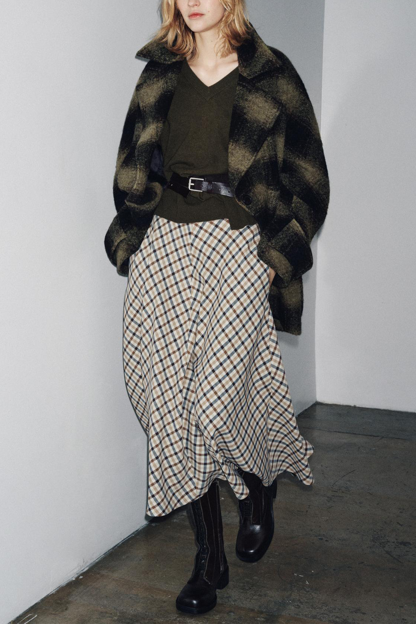 Check Cape Skirt