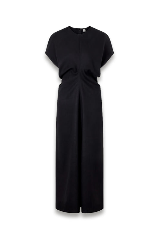 Gathered Wool Maxi Dress