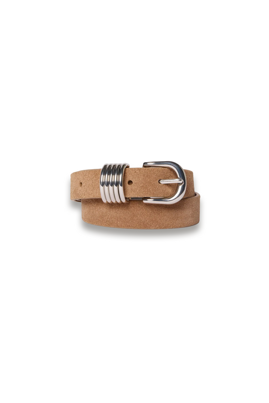 Taupe Suede Multi Ring Belt