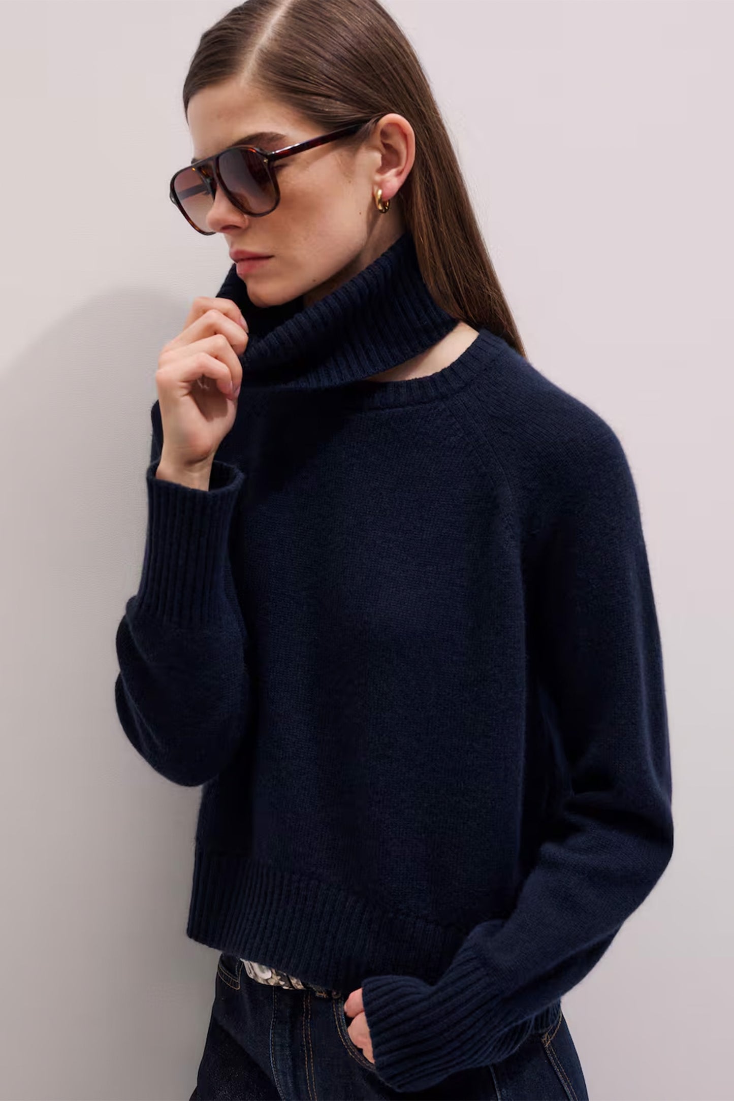 Navy Raglan Jumper + Snood