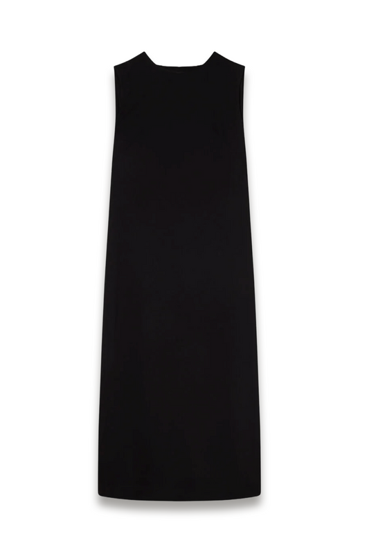 Black Fringe Back Midi Dress