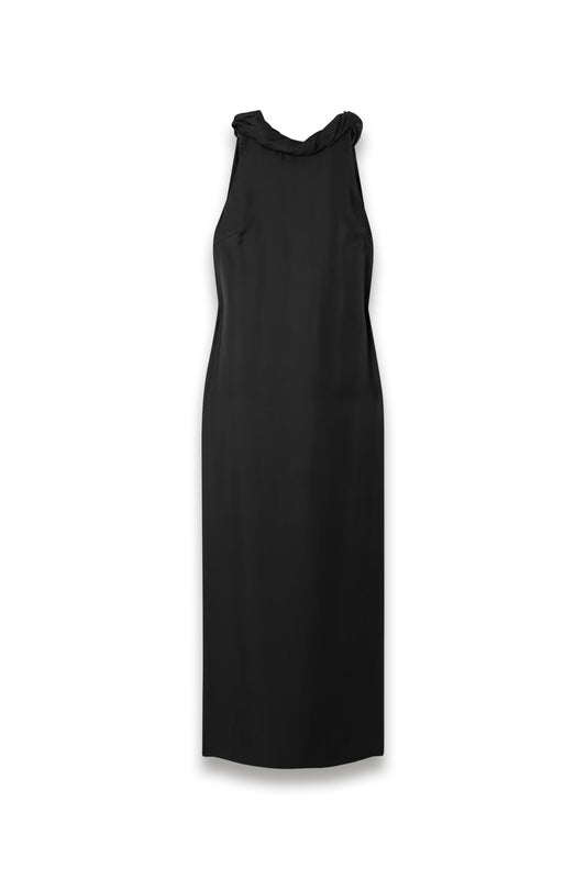 Susan Tie-detailed Draped Silk-twill Midi Dress