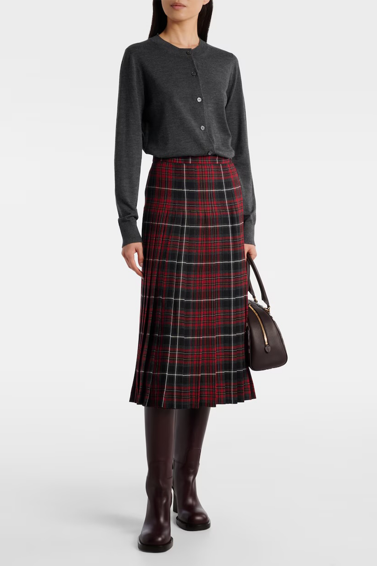 Pleated Plaid Twill Kilt