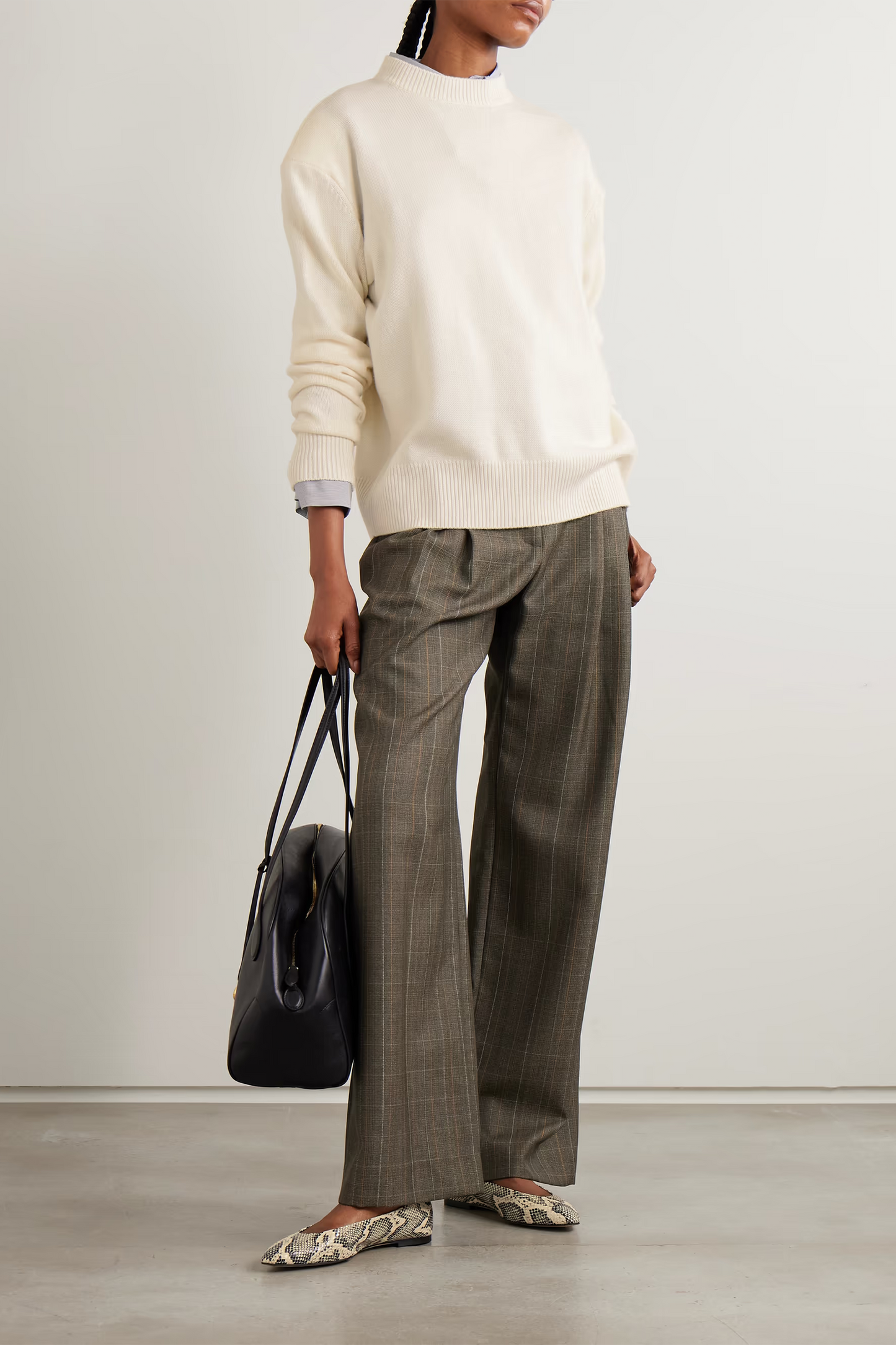 Rafaela Cropped Merino Wool and Cashmere-blend Sweater