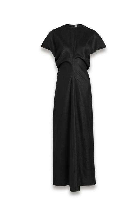 Slouched Waist woven midi dress