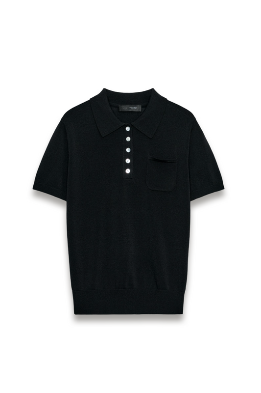 Short Sleeve Knit Polo Shirt