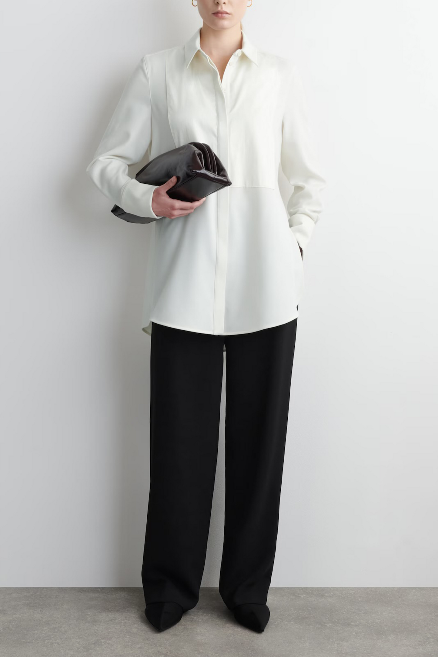 Wool-blend Tuxedo Shirt