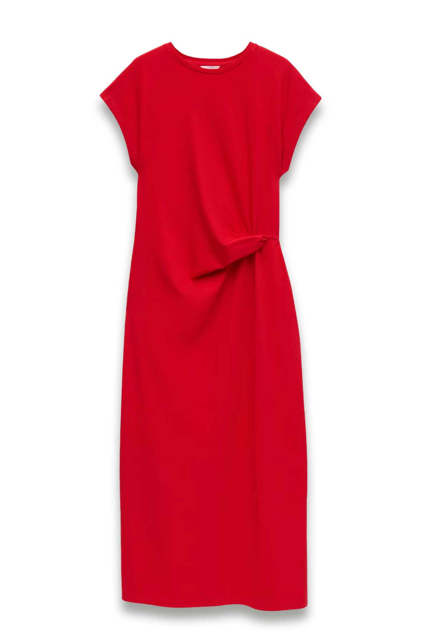 Athena Twist-Detail Jersey Midi Dress