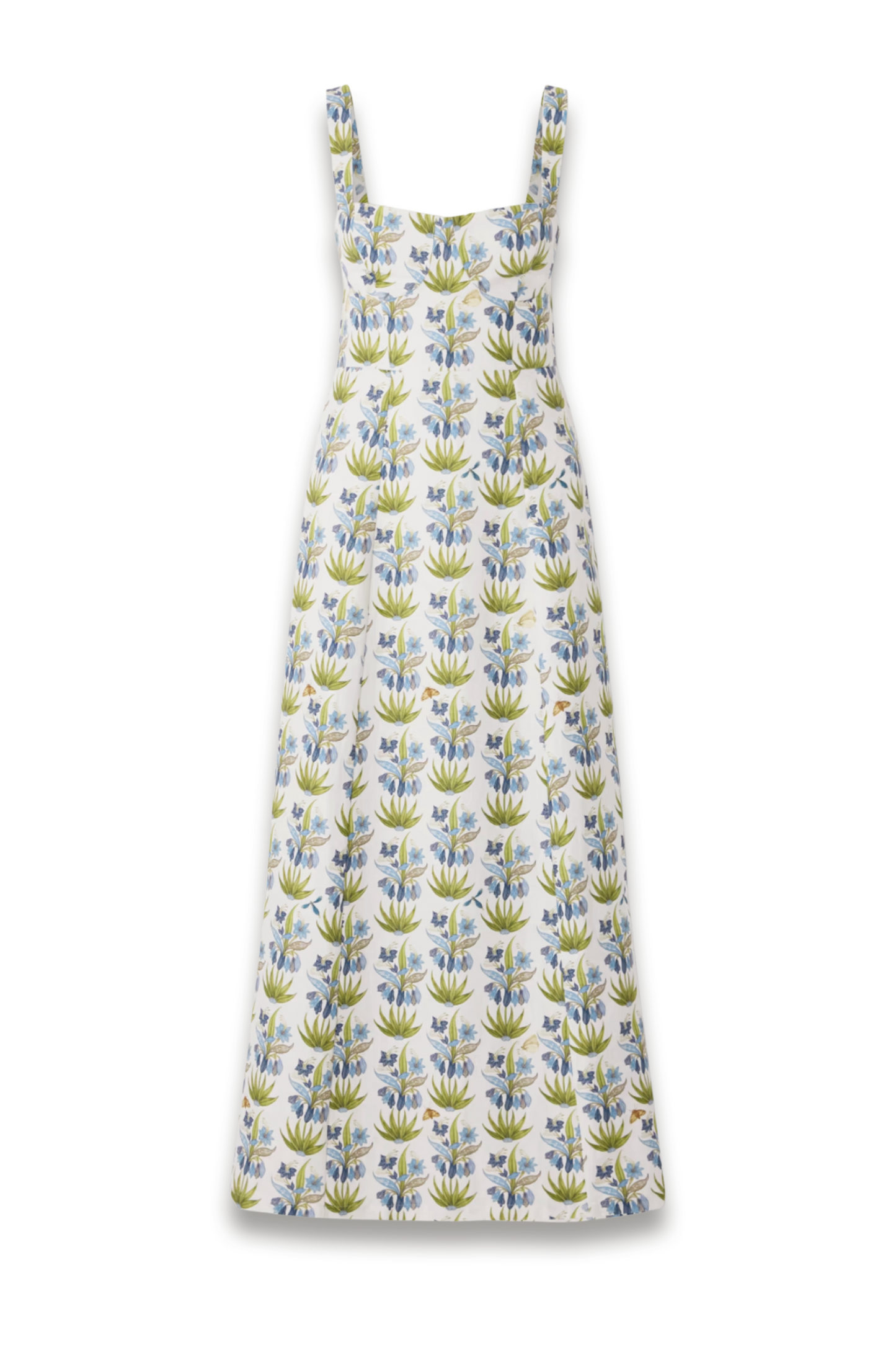 Floral-Print Linen Blend Midi Dress