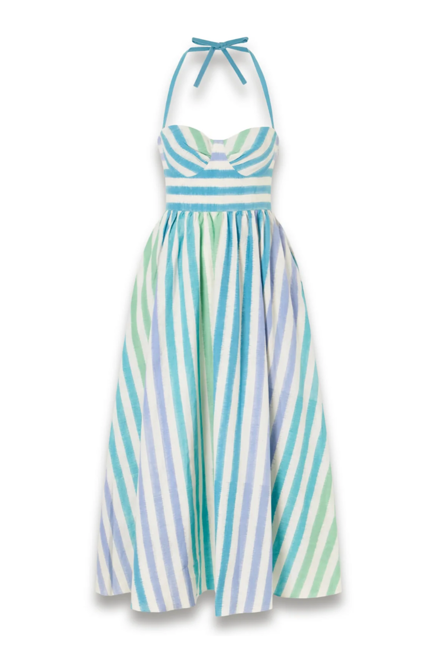 Johanna Ikat Striped Cotton Midi Dress