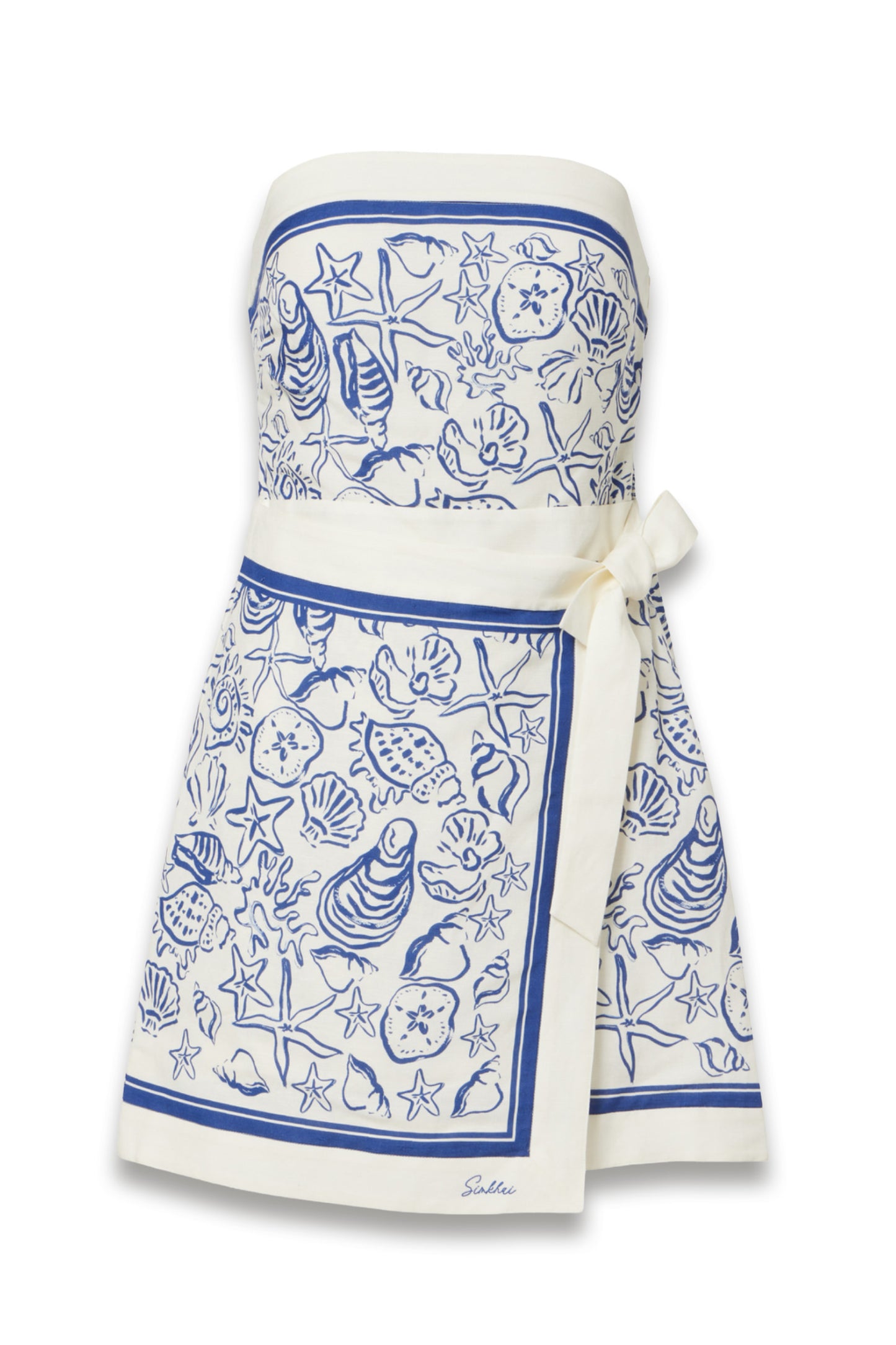 Darbie Printed Linen-blend Minidress