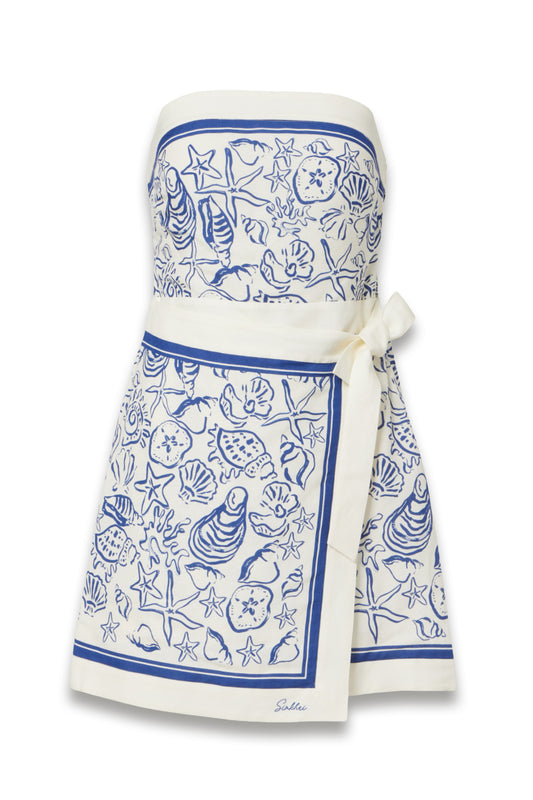 Darbie Printed Linen-blend Minidress
