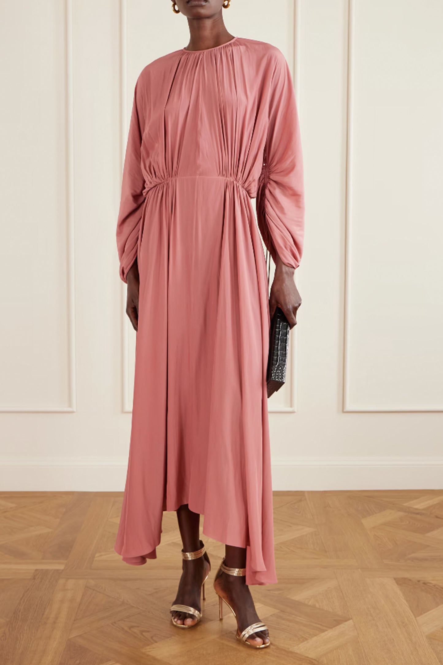 Open-back woven maxi dress