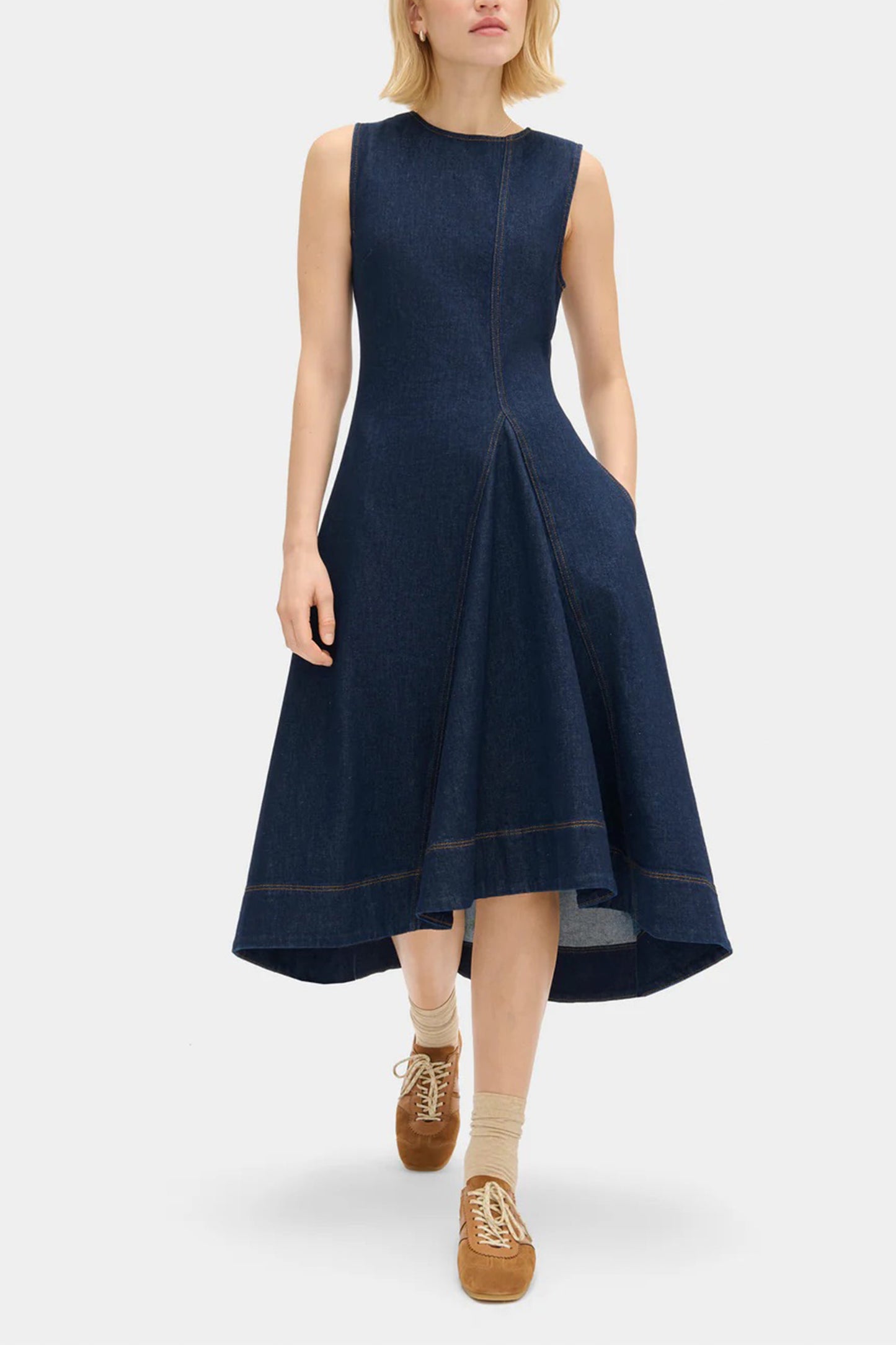 Liberty Sleeveless Denim Midi Dress