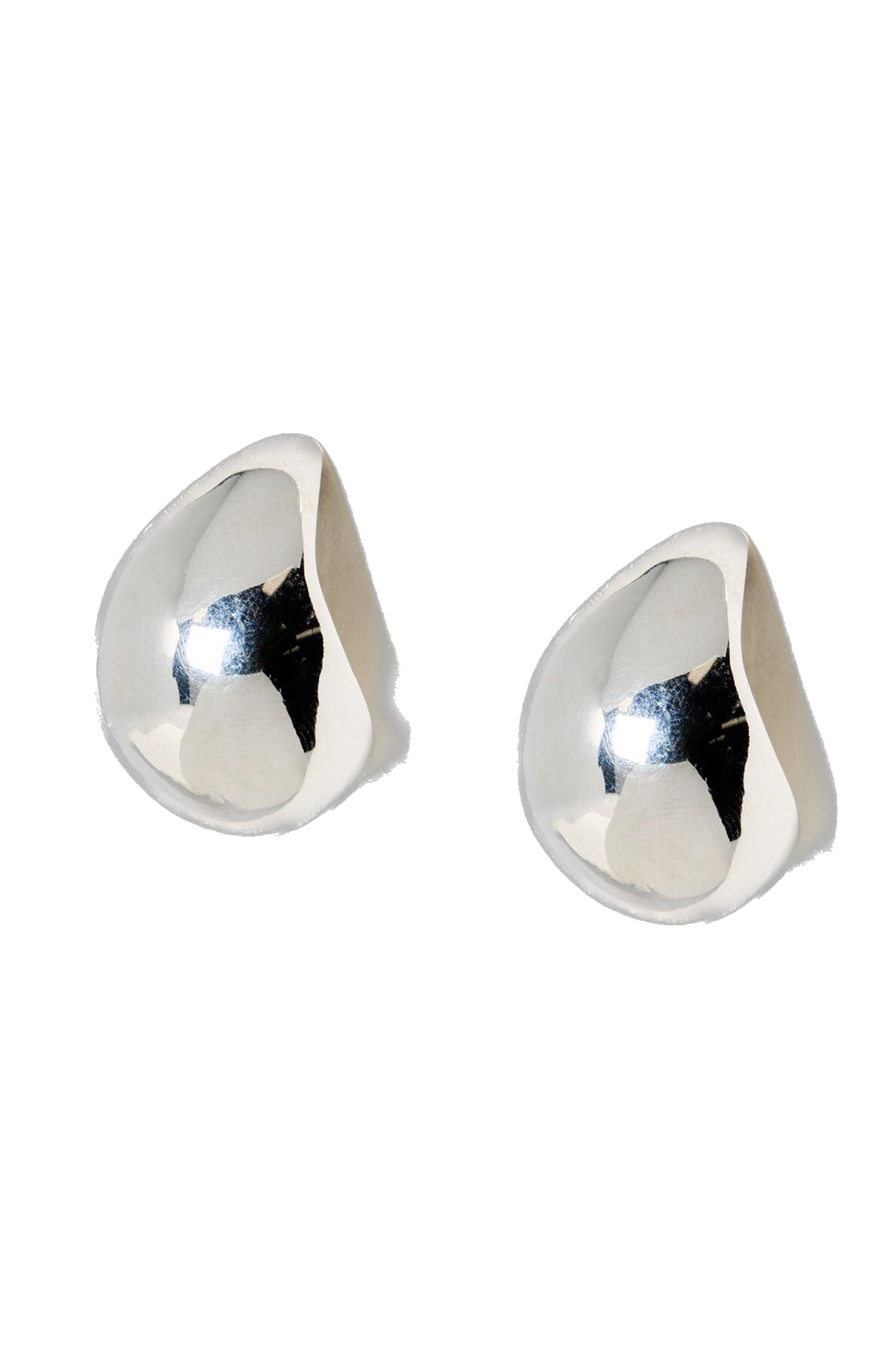 Loahari Teardrop Silver Tone Stud Earrings