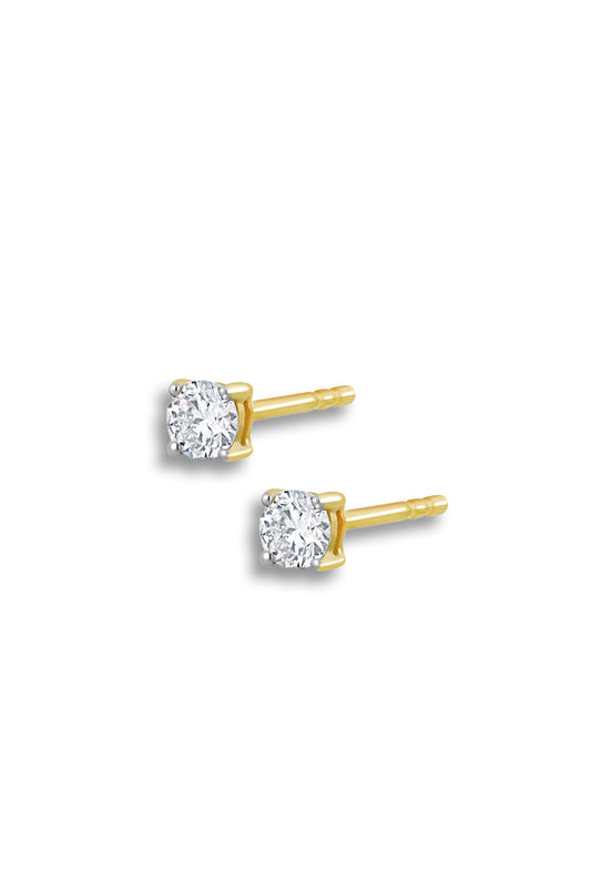 Lab Diamond Stud Earrings 0.10ct H/Si Quality in 9K Gold - 2.4mm