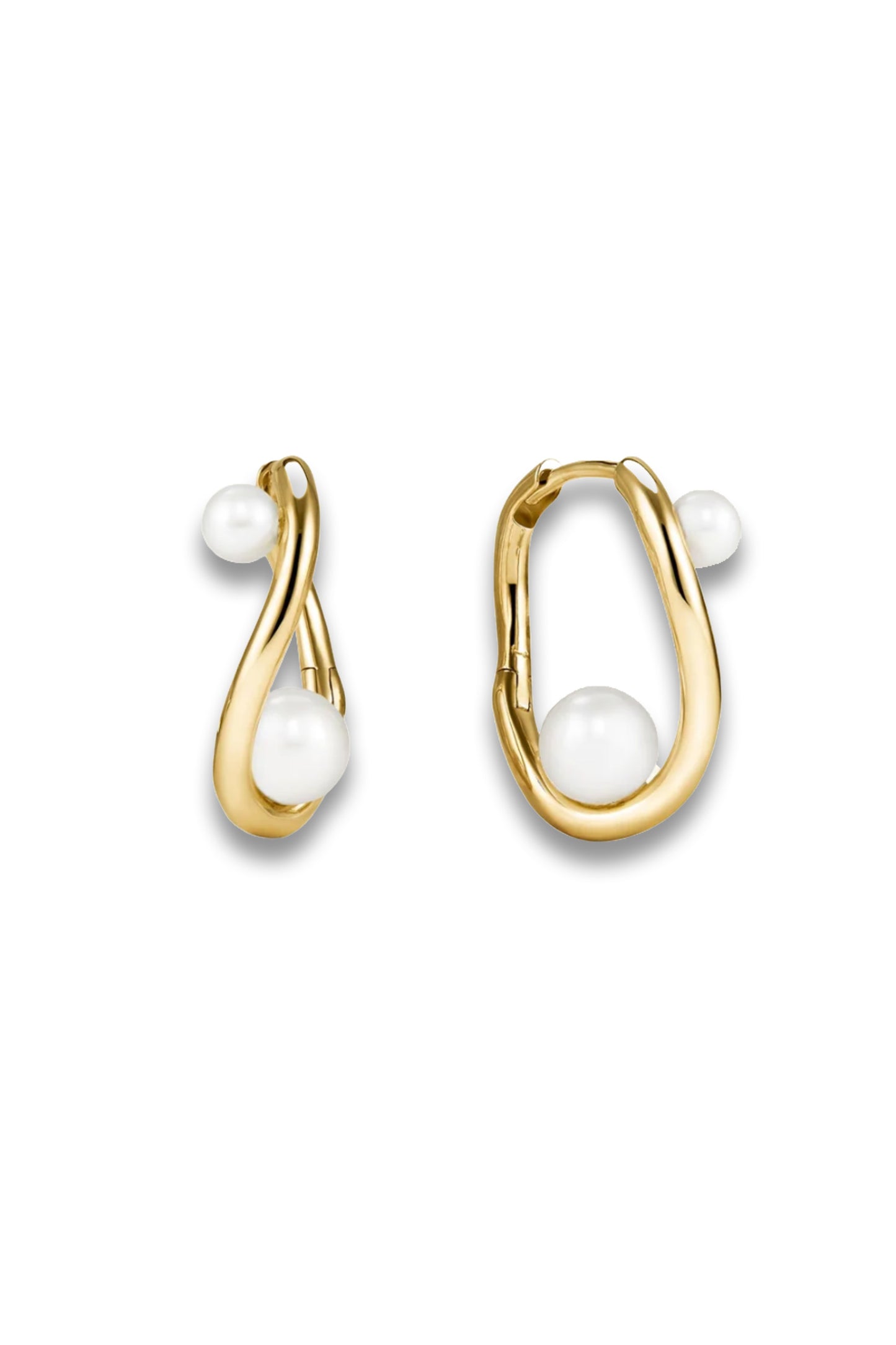 Dôme Figure Pearl Hoops