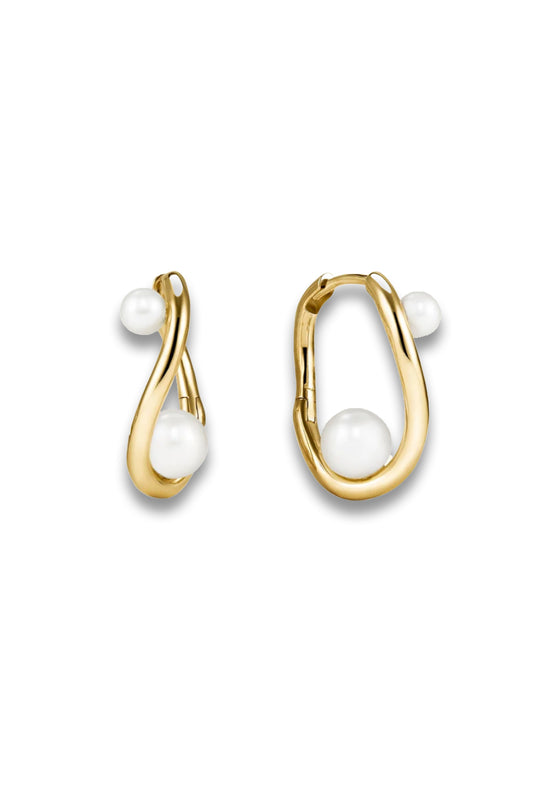 Dôme Figure Pearl Hoops