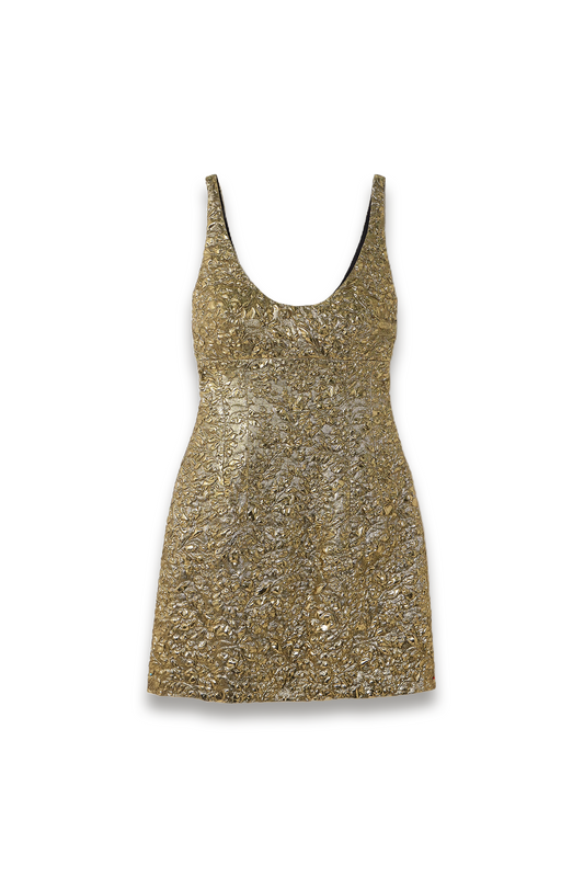 Einna Floral Metallic Cloqué Mini Dress