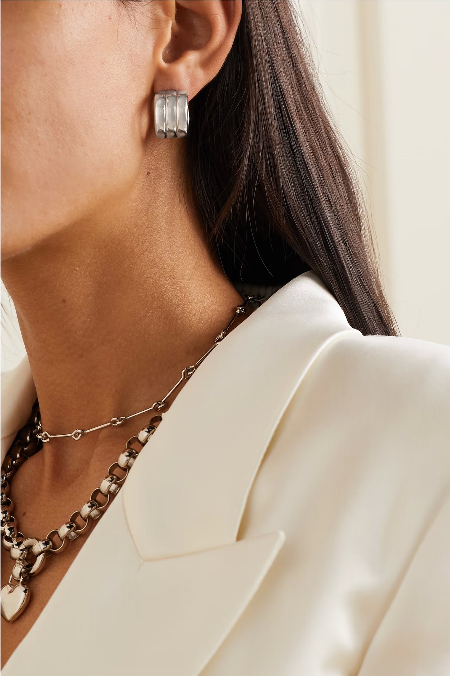 Mini Grazia Platinum-Plated Recycled Hoop Earrings