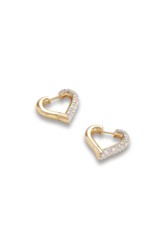 Baby Chubby Love Rhodium-plated 14-karat Gold Diamond Hoop Earrings