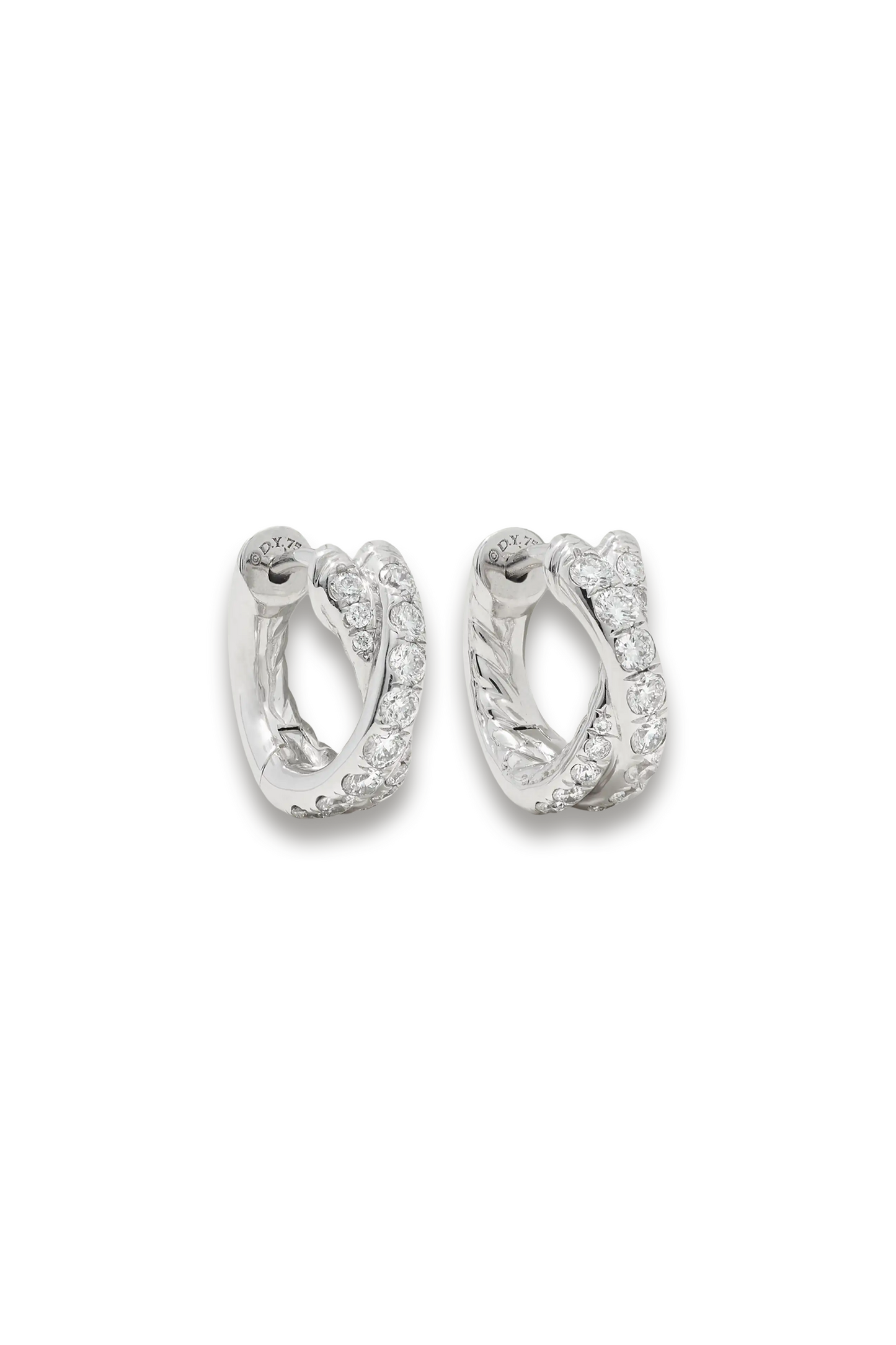 Crossover 18-karat White Gold Diamond Hoop Earrings