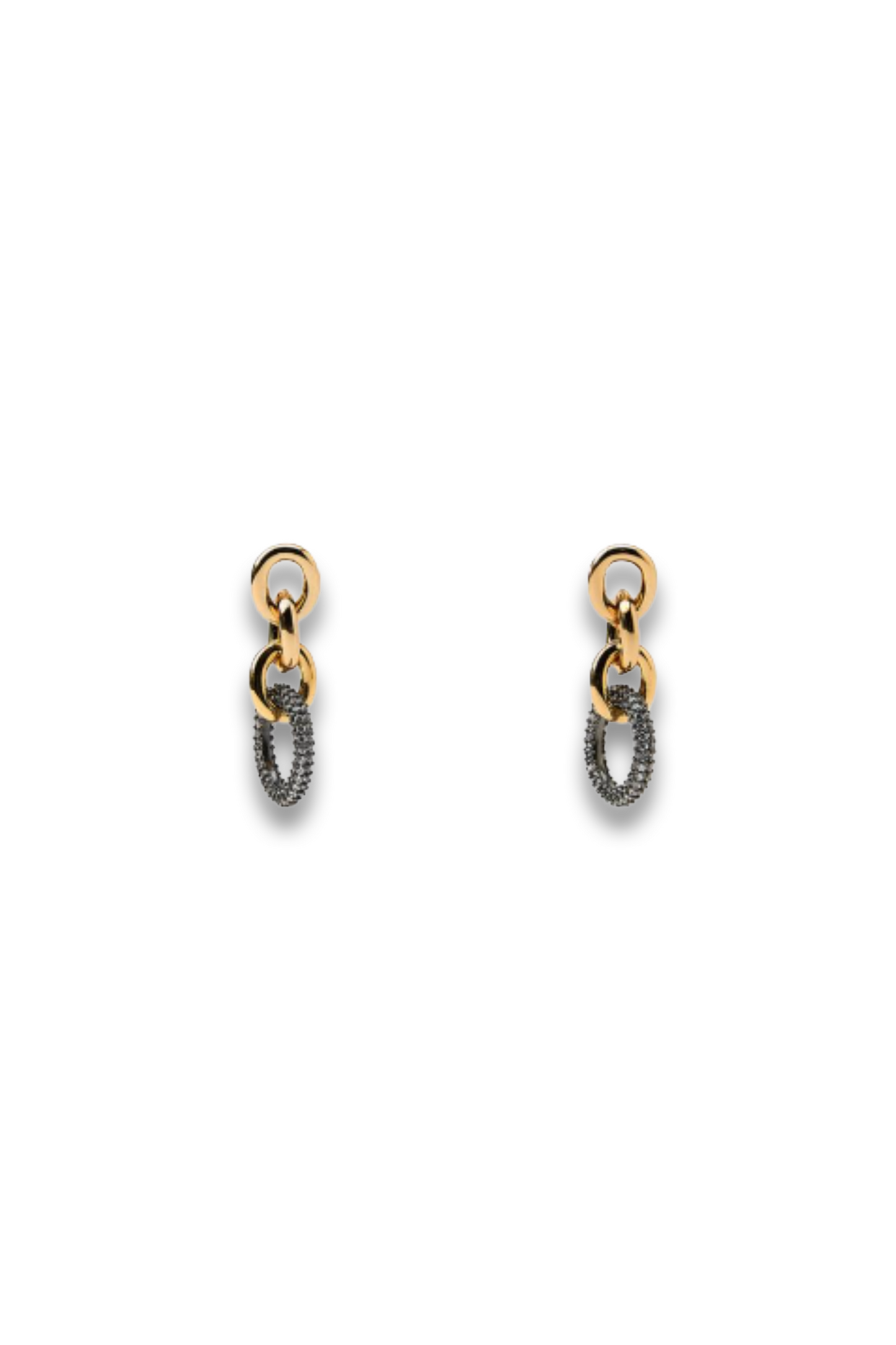 Contrast Chain Link Earrings with Rhinestones