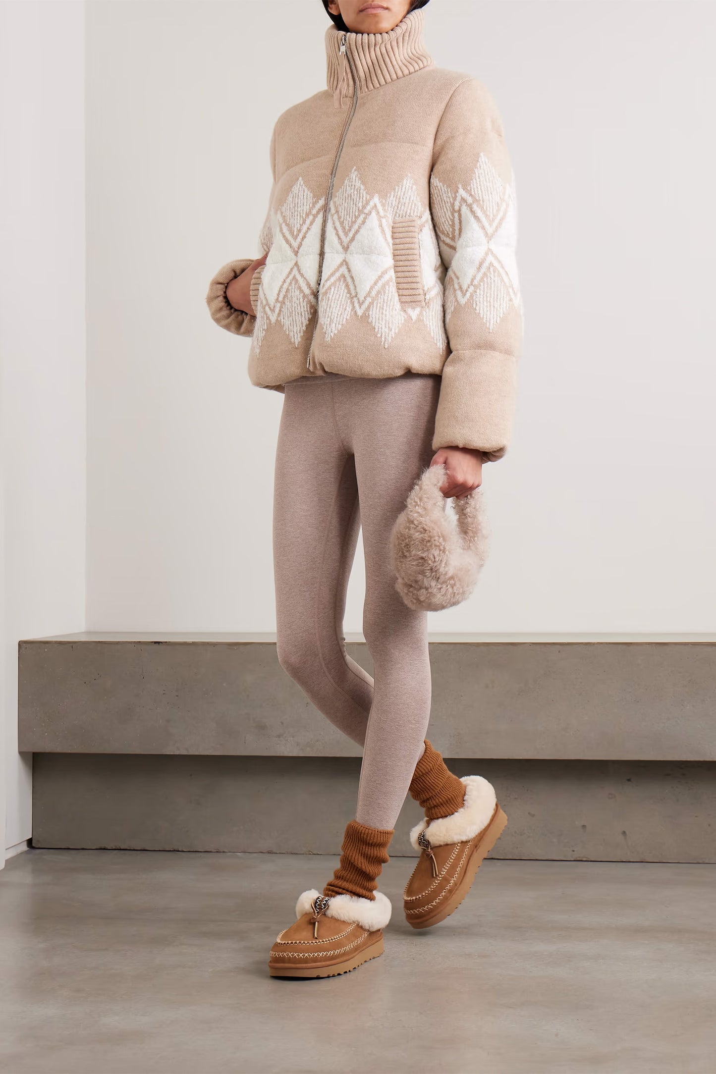 Belinda padded Fair Isle knitted jacket