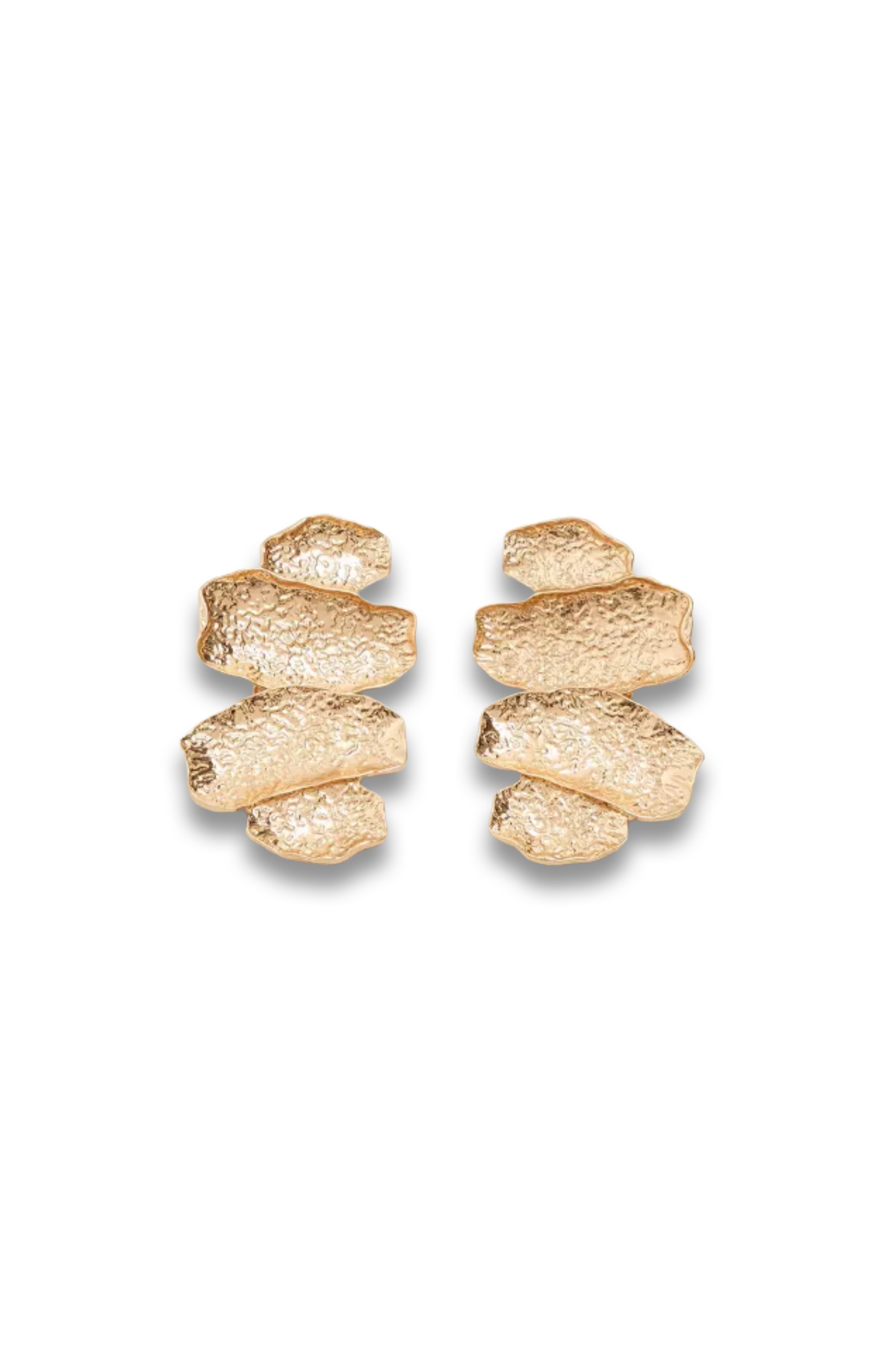Gold Textured Statement Earrings