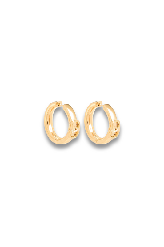 VLOGO 18-Karat Gold-Plated Hoop Earrings
