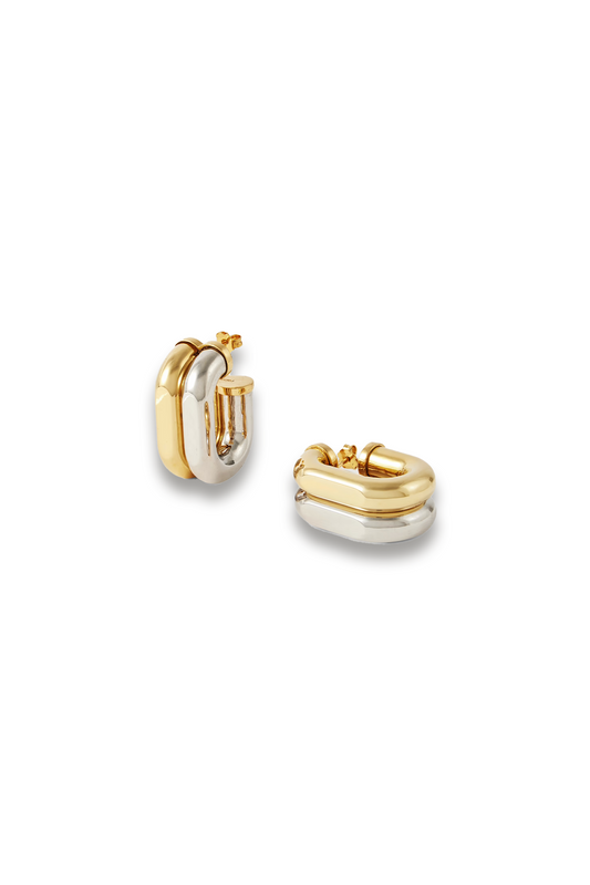 Gold and Silver-tone Hoop Earrings