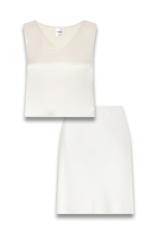 Barb Satin Tank Top and Midi Skirt