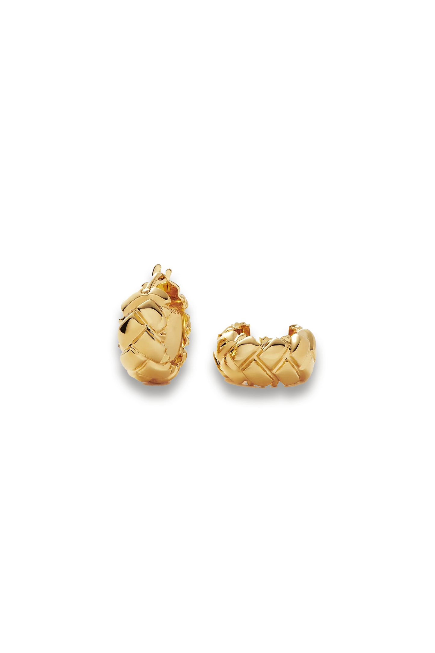 Lucy Williams Waffle Mini Hoop Earrings in Gold