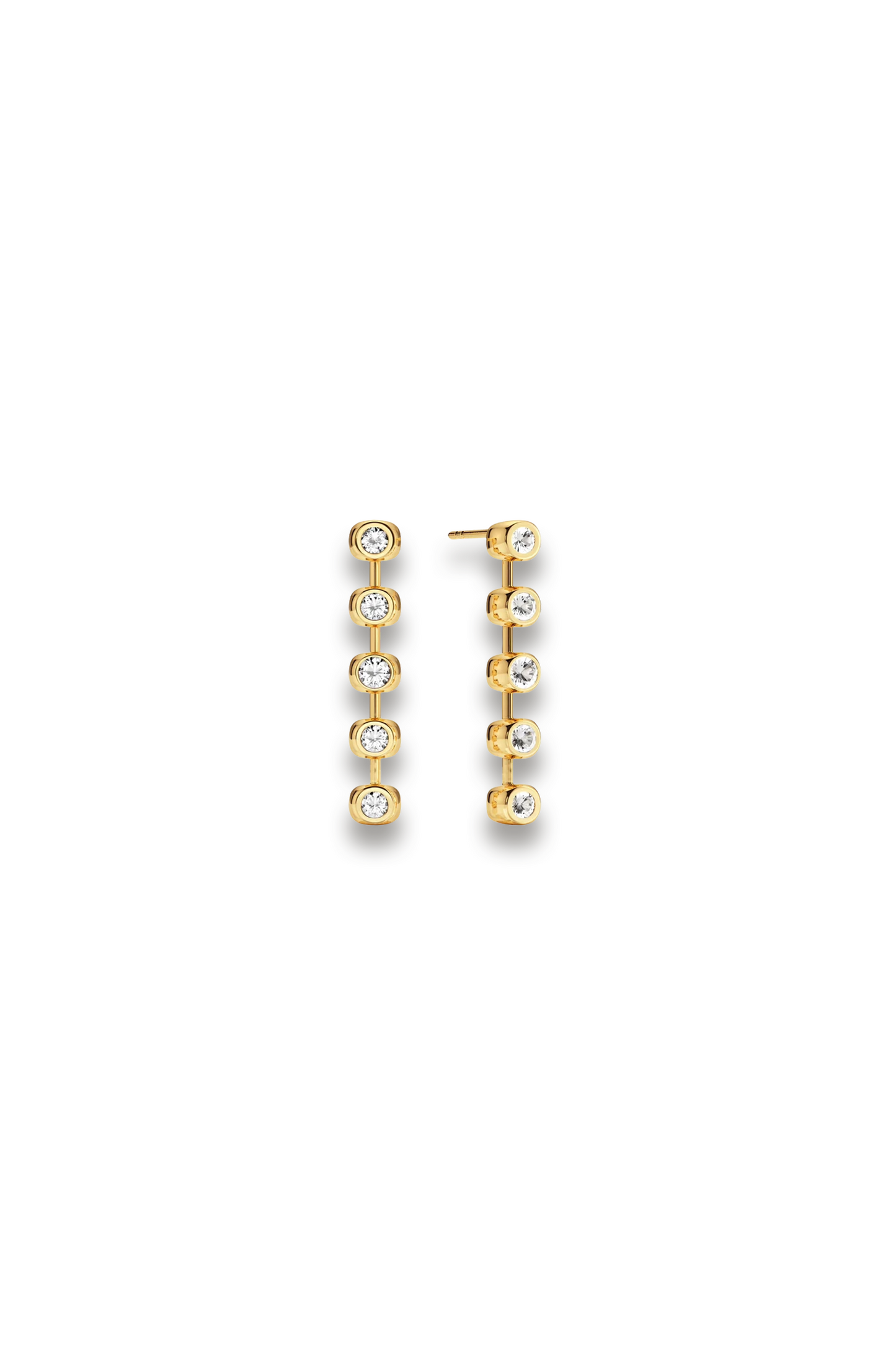 Zina Tennis Earrings in Gold