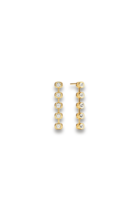 Zina Tennis Earrings in Gold