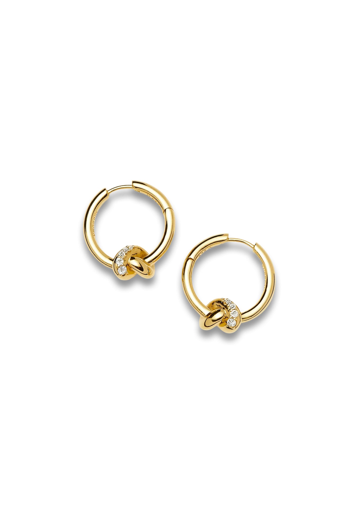Lucy Williams Pavé Knot Small Hoop Earrings
