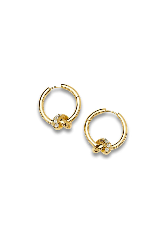 Lucy Williams Pavé Knot Small Hoop Earrings