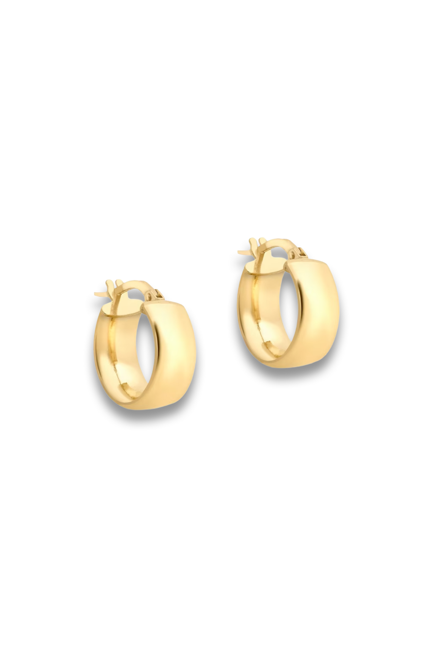 9ct Gold Wide Creole Hoop Earrings