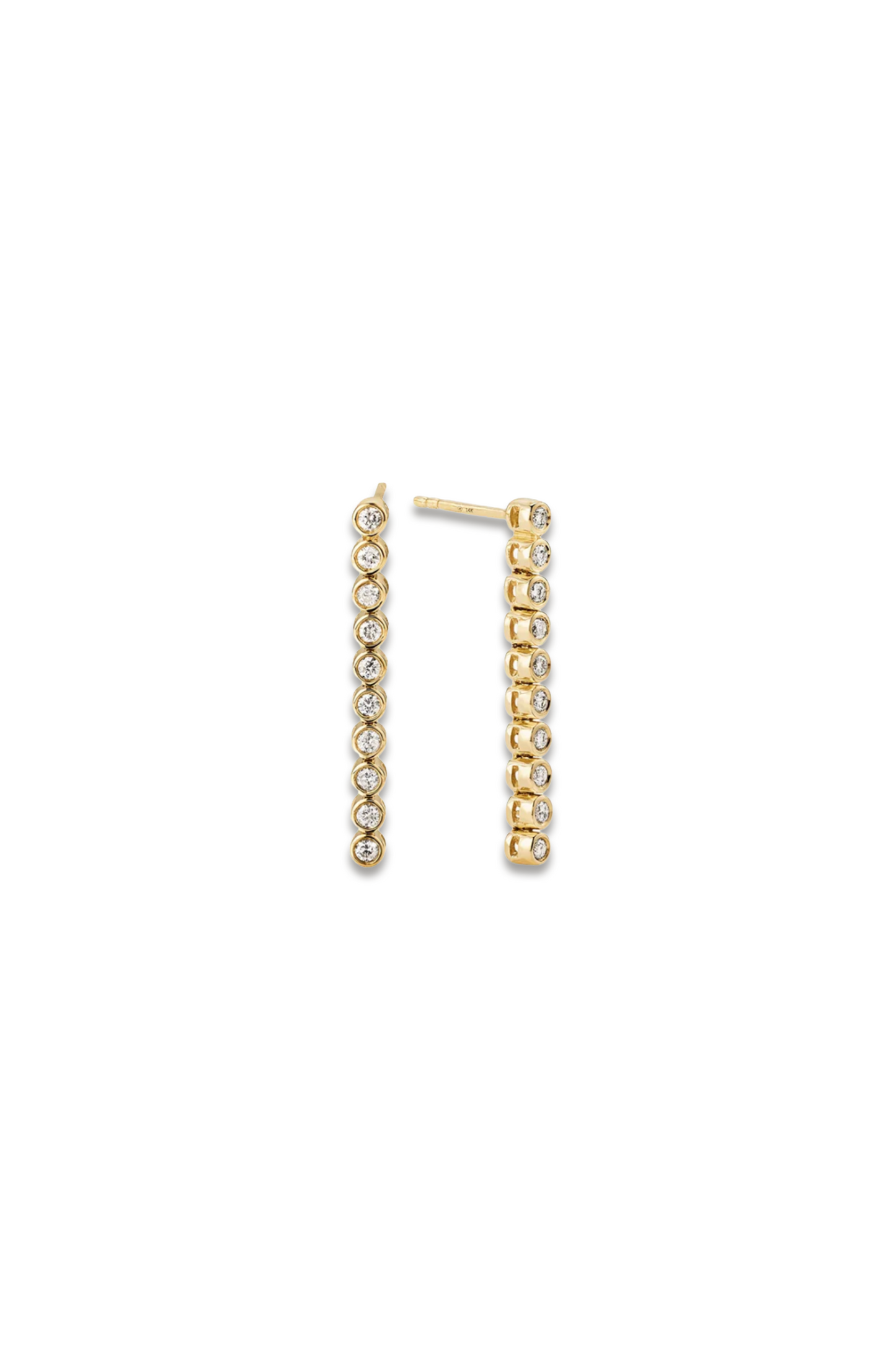 Bezel Lab Grown Diamond Tennis Earrings