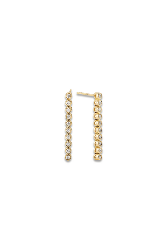 Bezel Lab Grown Diamond Tennis Earrings