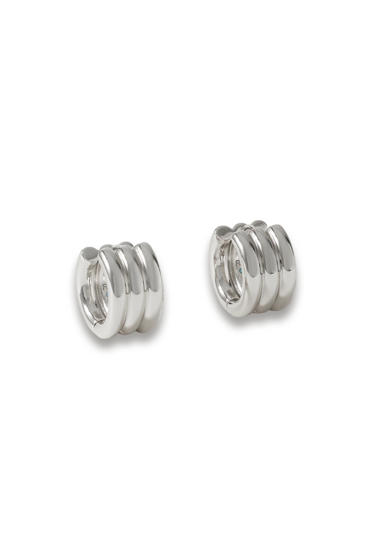 The Triple Tube Silver-tone Hoop Earrings