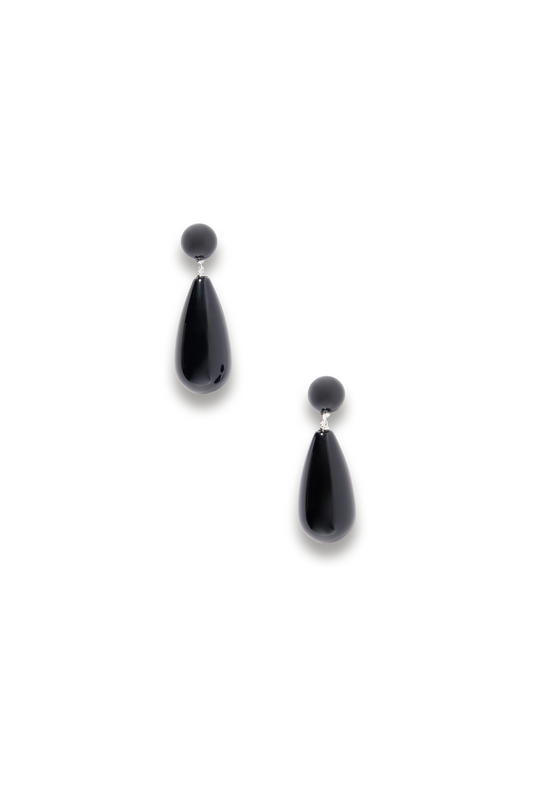 The Lola Sterling Silver Onyx Earrings