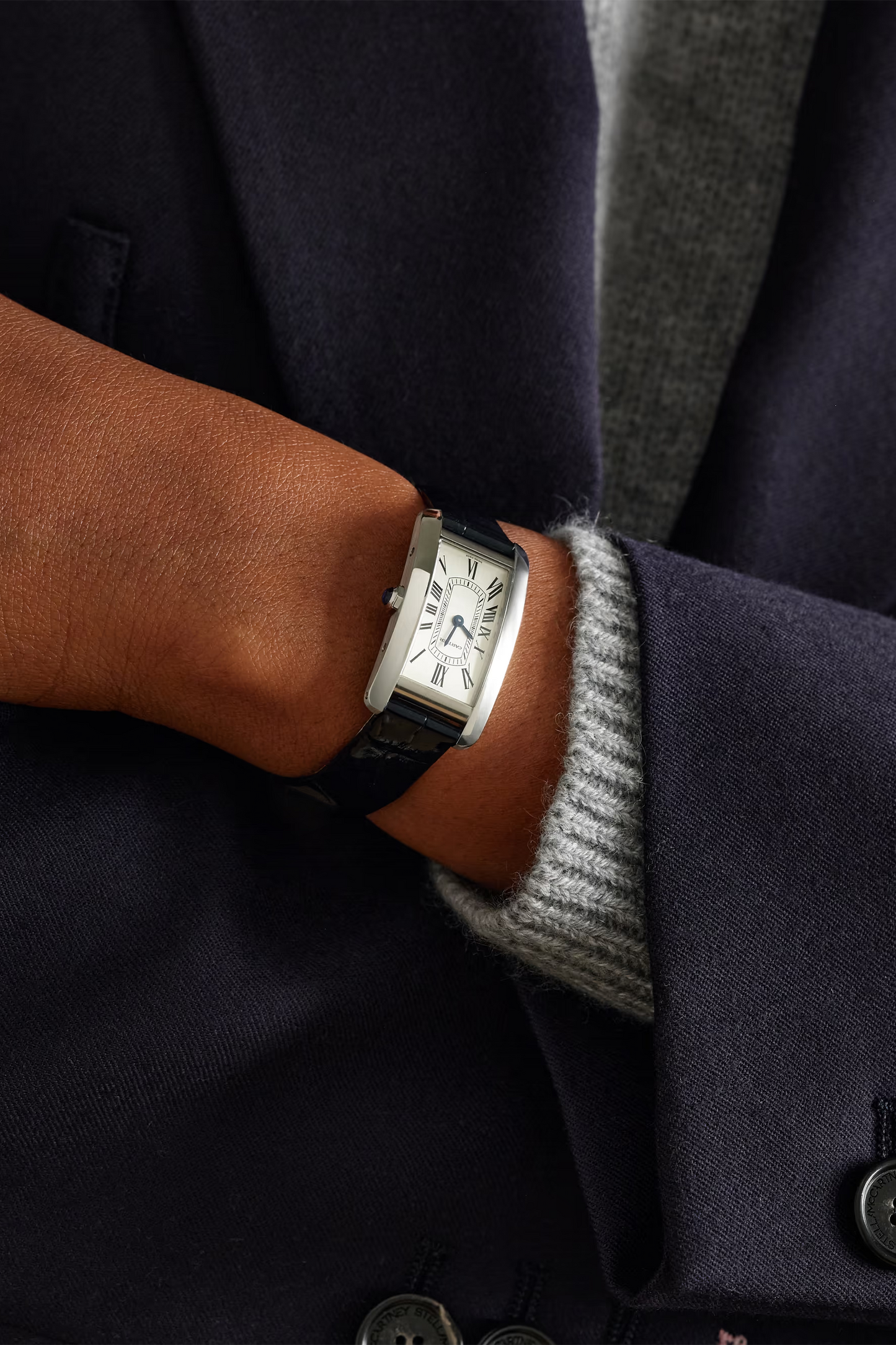 Tank Américaine 35.4mm Small Stainless Steel and Alligator Watch