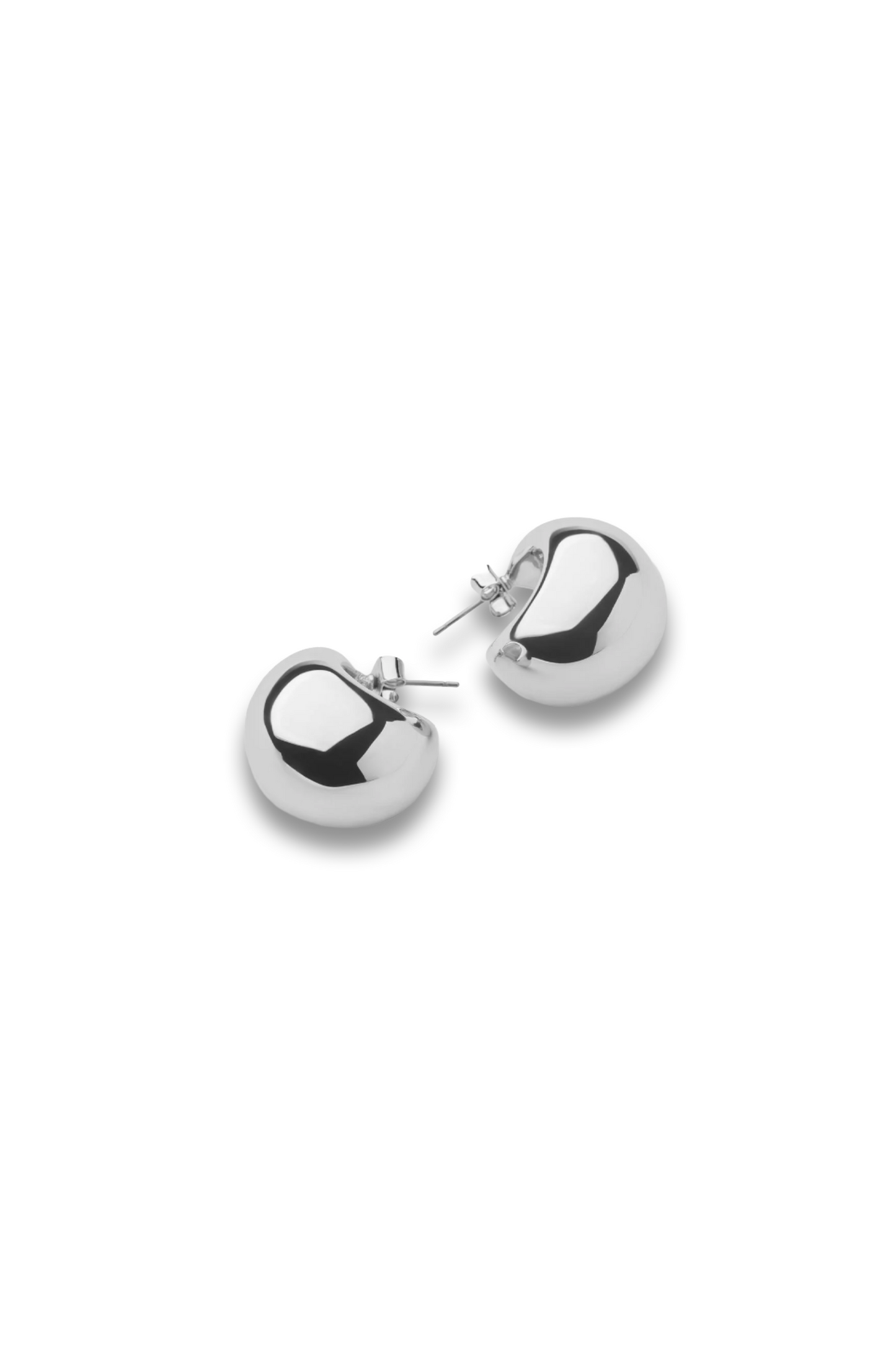 Silver Chunky Curved Stud Earring