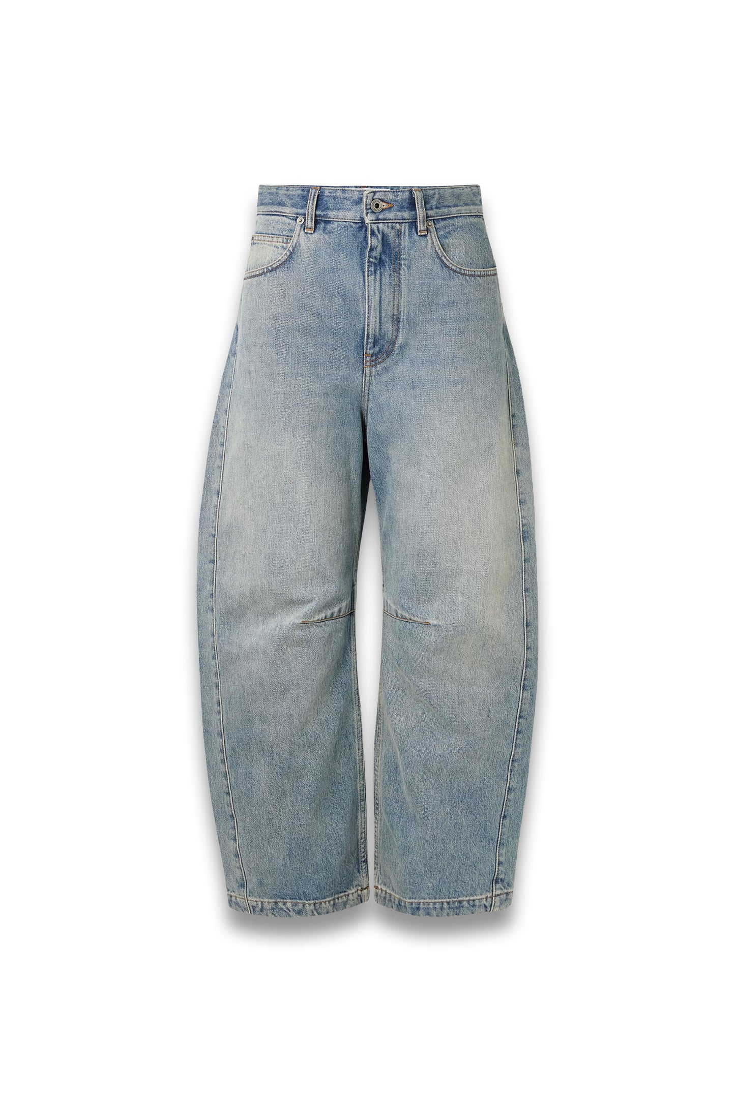 Embroidered High-rise Barrel-leg Jeans