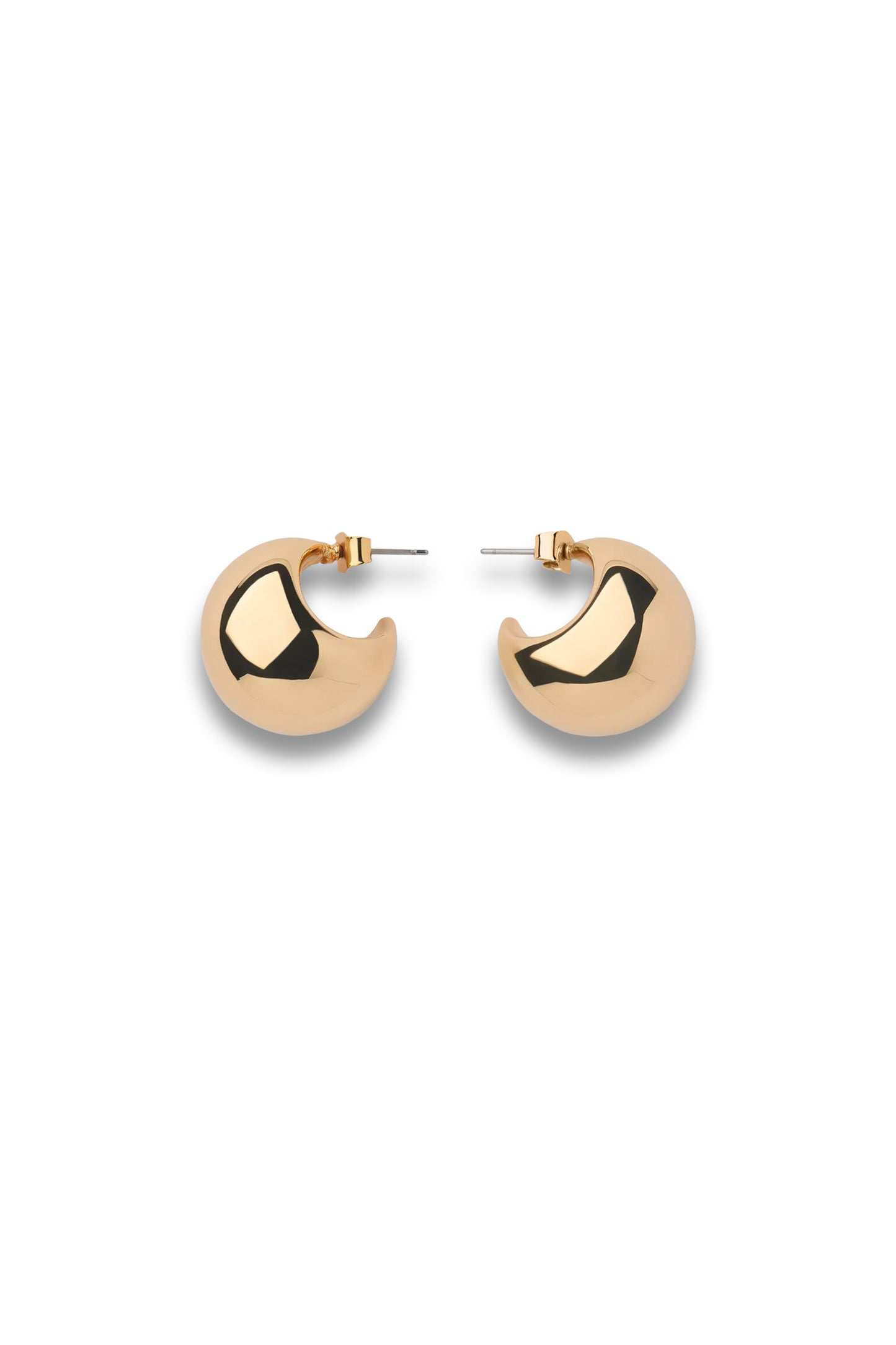 Gold Chunky Curved Stud Earring