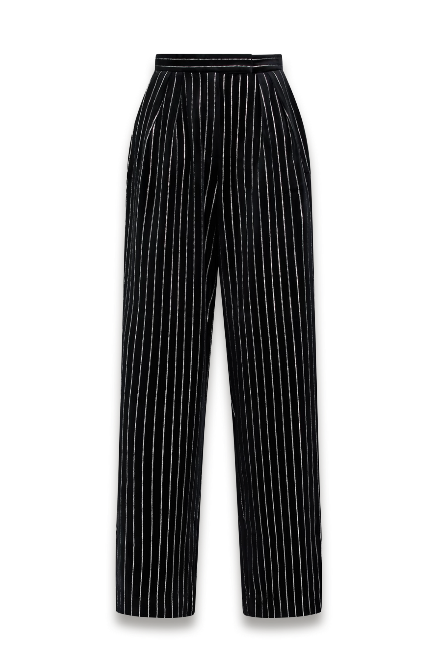 Pleated Crystal-embellished Velvet Wide-leg Pants