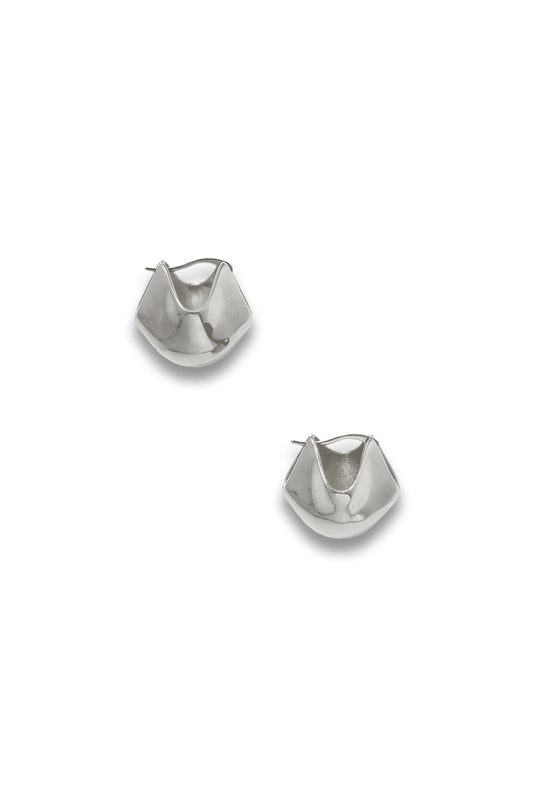 Lotus Small Silver-tone Earrings